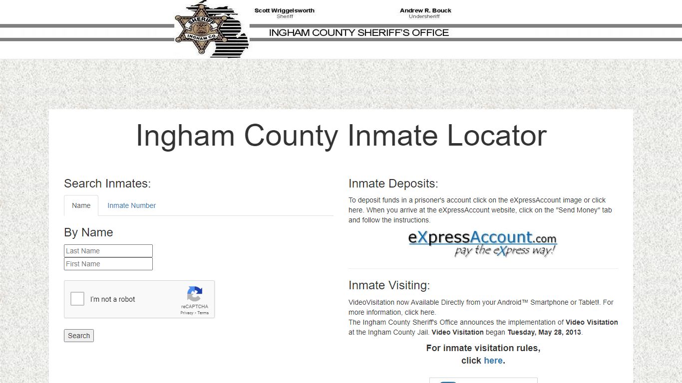 Ingham County Inmate Locator - Home Page