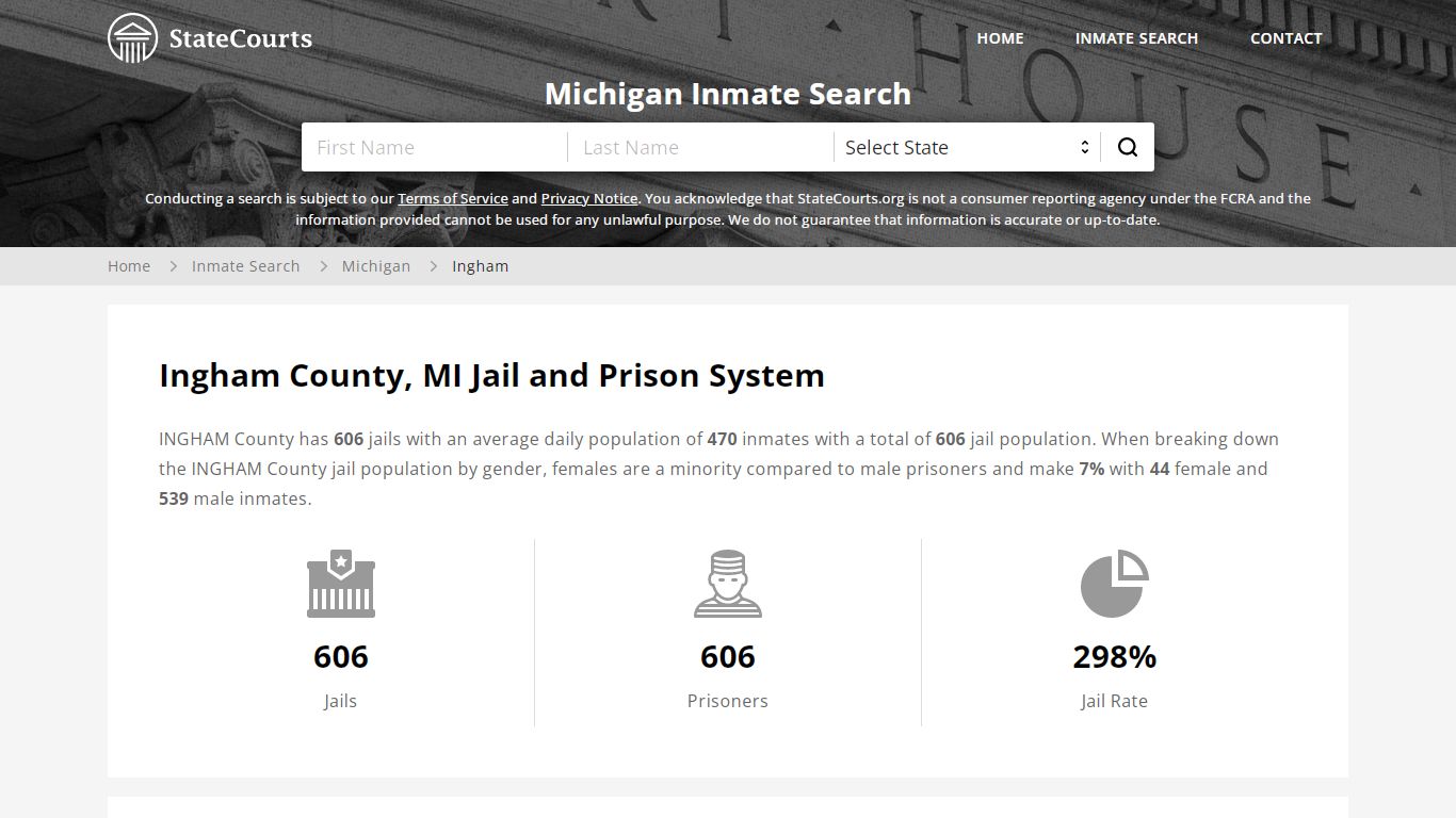 Ingham County, MI Inmate Search - StateCourts