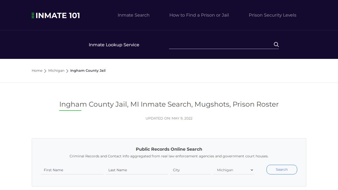 Ingham County Jail, MI Inmate Search, Mugshots, Prison ...